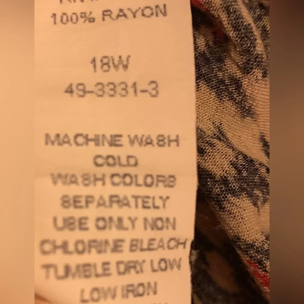 DENIM 24/7 Wide Leg Palazzo Pants Red Black & Tan Print Women’s Plus Size 18 - Picture 9 of 9